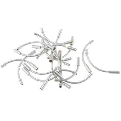 Grimmstr 50 Pieces Bike Folding Cycling V Brake Noodle Linear Pull Brake Cable Guide Hose 90 Degree Bicycle Brake Parts, Silver