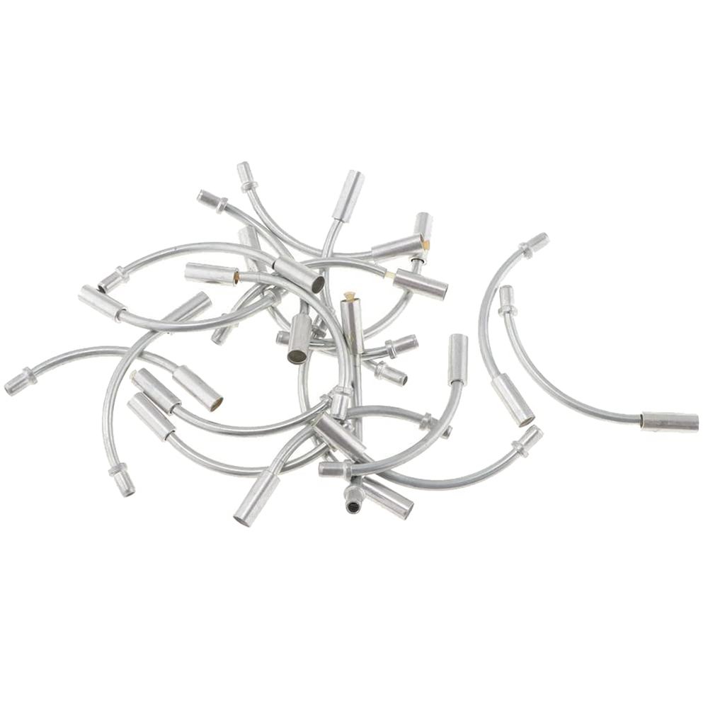 Grimmstr 50 Pieces Bike Folding Cycling V Brake Noodle Linear Pull Brake Cable Guide Hose 90 Degree Bicycle Brake Parts, Silver