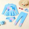 Girls Swimsuit Size 5-6 Long Sleeve Mermaid Rashguard Swimwear view 2