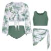 GRACE KARIN Girls Swimsuits Size 10-12 Green Coconut Taniki Bikini Set Cute Bathing Suit with Cover Up view 1
