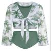 GRACE KARIN Girls Swimsuits Size 10-12 Green Coconut Taniki Bikini Set Cute Bathing Suit with Cover Up view 4