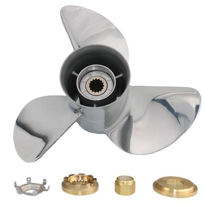 AQUAMNA Upgrade OEM Stainless Boat Propeller 13 7/8x17 fit Mercury Outboarde Engine 40-140hp,15 Spline,RH