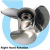 AQUAMNA Upgrade OEM Stainless Boat Propeller 13 7/8x17 fit Mercury Outboarde Engine 40-140hp,15 Spline,RH view 3
