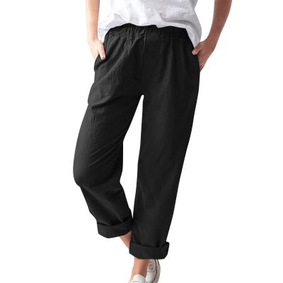Linen Pants Women High Waisted Petite Womens Linen Pants with Pockets High Waist Comfy White Gauze Pants Casua Lightweight Loose Trousers Boho Clothes for Women Lightweigt Beach Harem Pants