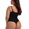 LYHQPOIJF Seamless Plus Size Suspenders Contouring Body Threaded Women's Briefs Sexy Shapewear Thong Panties Brown view 4