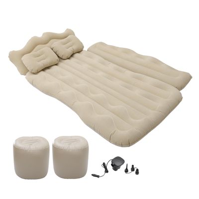 ABSOPRO Inflatable Car Air Mattress, Back Seat Bed, Car Camping Air Mattress, Air Pump Included, 67" L x 43" W, Beige, Twin