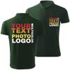 lepni.me Polo Shirts Custom 2 Sides Front and Back Print Personalized Text or Design Your Own Image (L Dark Green Multi Color) view 1
