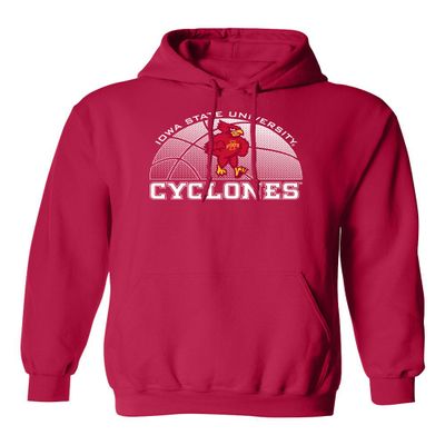 CornBorn Iowa State Sweatshirt - Hooded Fleece Iowa State Basketball with Cy - Red - Medium