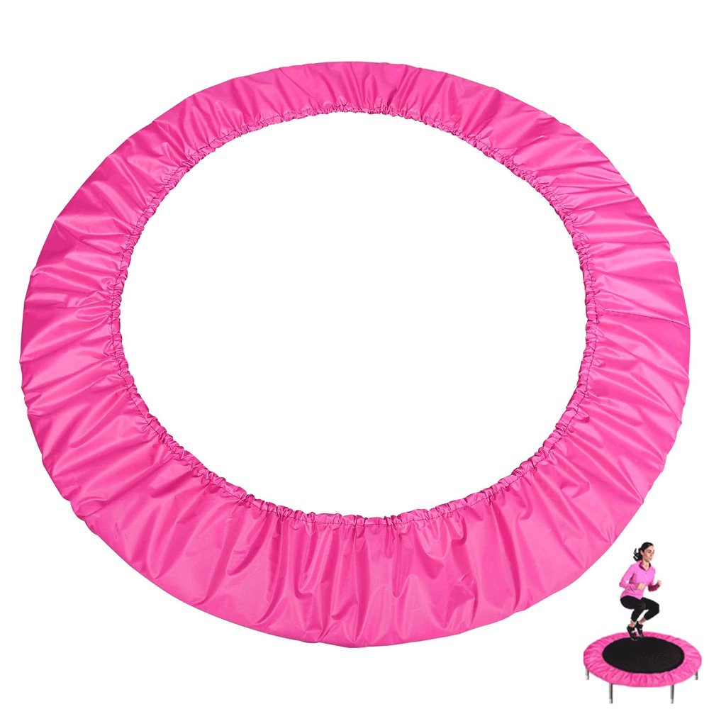 EUPXRHY Trampoline Cover for Mini Trampoline Fitness Adults, 3 Layers Thickened & Widened Trampoline Replacement Mat, 800D Tear-Resistant Oxford Cloth Indoor Trampoline Accessories,Pink,137cm(55inch)