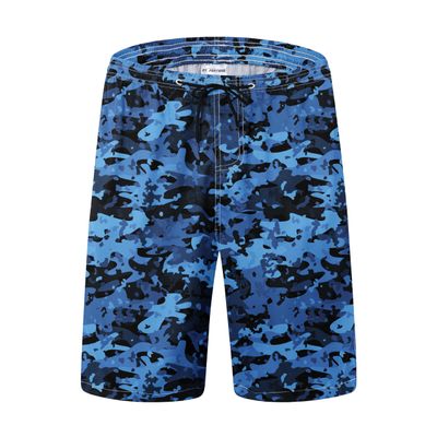 FT FENTENG Mens Swim Trunks for Men, Navy Camouflage Mens Board Shorts Swimwear Bathing Suit with Mesh Lining, Funny Hawaii Quick Dry Beach Shorts for Men Swimming Trunks, Large