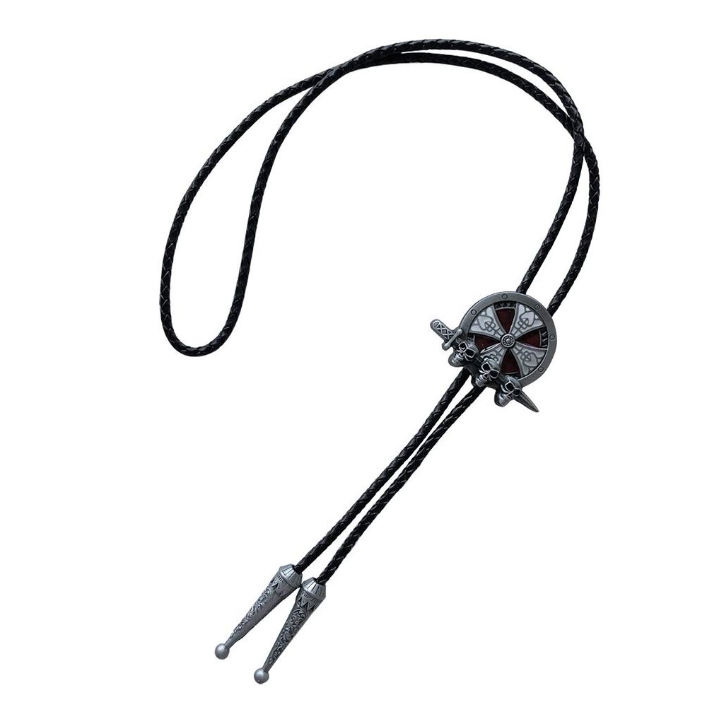 ARTICAL HEART Antique Silver Celtic Cross Western Bolo Tie