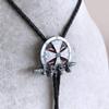 ARTICAL HEART Antique Silver Celtic Cross Western Bolo Tie view 3