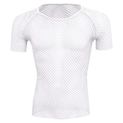 Men'S Mesh Underwear Top Sexy Hollow Out See Through Boxer Briefs Low Rise Breathable Shorts Trunks With Bulge Pouch (White 2,Medium)