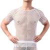 Men'S Mesh Underwear Top Sexy Hollow Out See Through Boxer Briefs Low Rise Breathable Shorts Trunks With Bulge Pouch (White 2,Medium) view 2