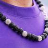 RJSQAQE Ice Collection Necklace,Baseball Bling Necklace,Rhinestone Ball Necklace,Athletic-Inspired Jewelry for Competitive Ball Players and Athletes (H) view 2