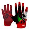 CIERVO SPORTS Football Receiver Gloves for Adult & Youth Non-Slip Silicon Grip Gloves (Black/Red, Youth Small) view 1