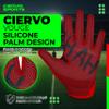 CIERVO SPORTS Football Receiver Gloves for Adult & Youth Non-Slip Silicon Grip Gloves (Black/Red, Youth Small) view 4