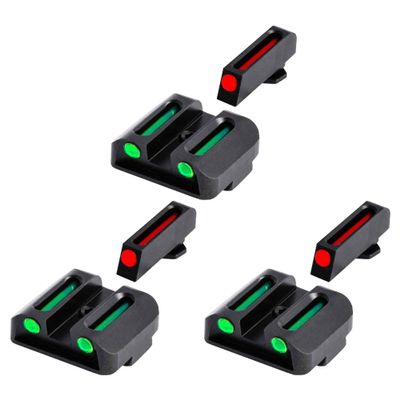 TruGlo Fiber Optic Handgun Glock Pistol Laser Sight Accessories Set with TRIDOT Aiming System, Front and Rear Colors for Glock 42 and 43 (3 Pack)