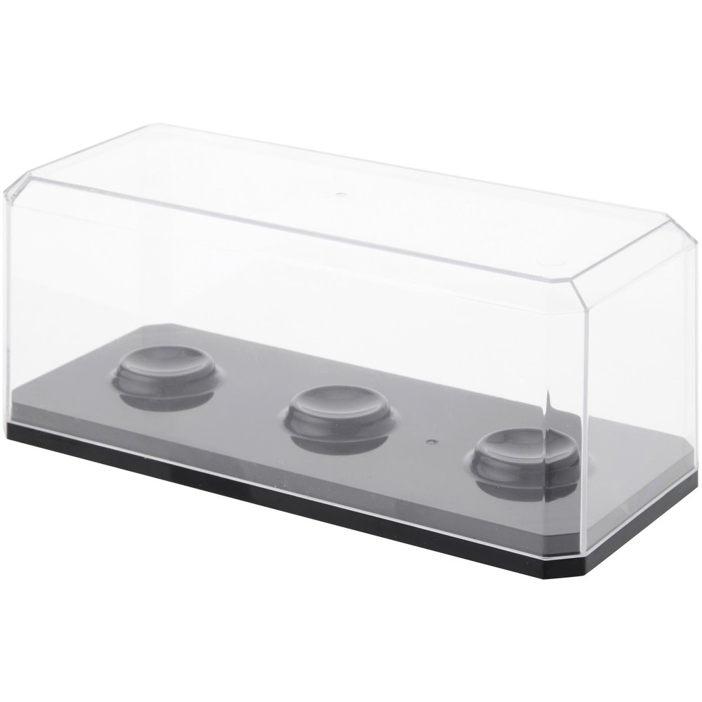 Pioneer Plastics 143C3GOLF-BB-UV Clear Plastic 3 Golf Ball Display Case with Black Base (UV Resistant), 6.125" W x 2.625" D x 2.25" H, Pack of 6