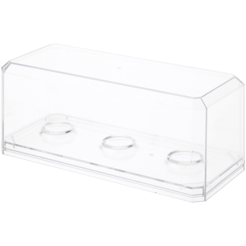 Pioneer Plastics 143C3GOLF-BC-UV Clear Plastic 3 Golf Ball Display Case with Clear Base (UV Resistant), 6.125" W x 2.625" D x 2.25" H, Pack of 4
