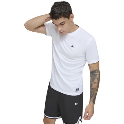 Starter Men's Quick Dry Short Sleeve Lightweight UPF Active Top, New White, Medium