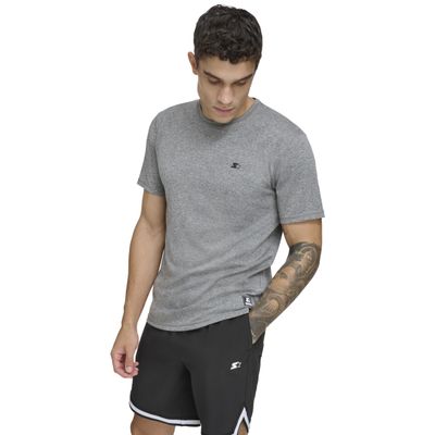 Starter Men's Standard Quick Dry Short Sleeve Lightweight UPF Active Top, New Grey Heather, Small