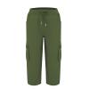 Cargo Capris for Women Trendy Hiking Cargo Pants Comfy Cargo Capris for Women Cargos Cropped Pants for Women Lightweight Summer Pants Women Straight Leg Drawstring Summer Casual Pants with Pockets view 4