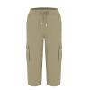 Cargo Capris for Women Womens Capris Cargos Womens Pants Casual Comfy Hiking Cargo Pants Trendy Womens Cargo Pants with Pockets Relaxed Fit Drawstring Summer Casual Pants with Pockets view 4