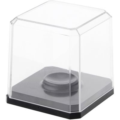 Pioneer Plastics 020CGOLF-BB Clear Plastic Golf Ball Display Case with Black Base, 2.125" W x 2.125" D x 2" H, Pack of 6