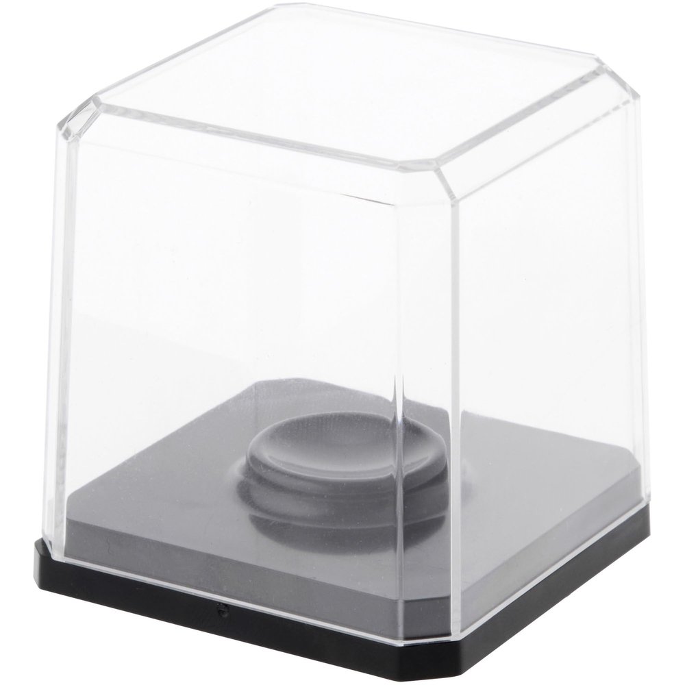 Pioneer Plastics 020CGOLF-BB Clear Plastic Golf Ball Display Case with Black Base, 2.125" W x 2.125" D x 2" H, Pack of 6