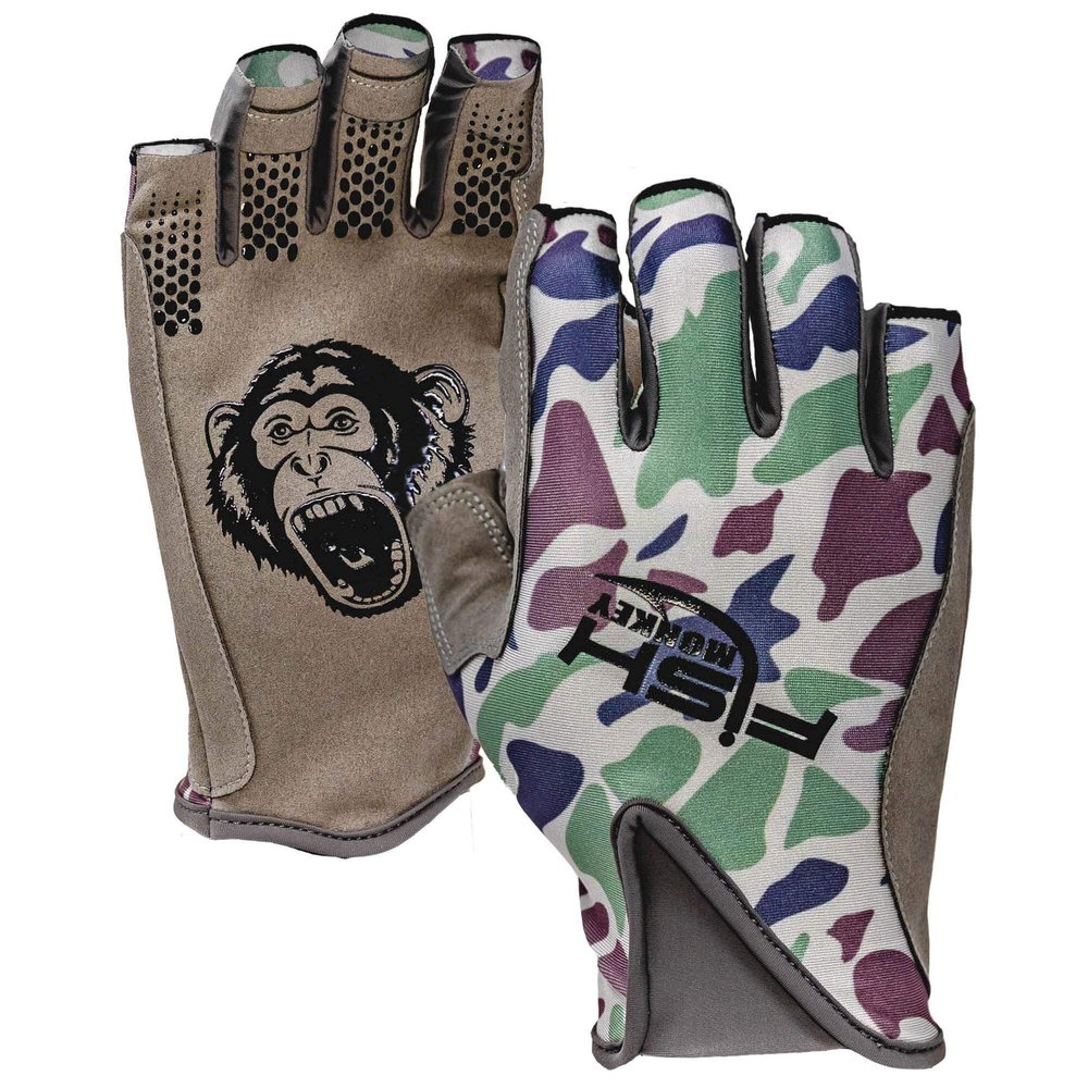 Fish Monkey FM21 Pro 365 Guide Gloves (Old School Camo Beige - XSmall)