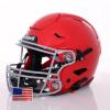 Riddell SpeedFlex Adult w/Light Gray SF-2BD Facemask + US Flag Decal (Scarlet Helmet, Large Helmet) - Green Gridiron view 3