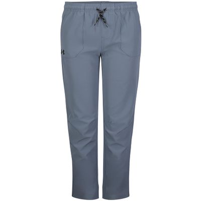 Under Armour Boys' Woven Tech Pants, 4-Way Stretch Fabric & Drawstring Closure, Outdoor Collection, Gravel Tech, YS