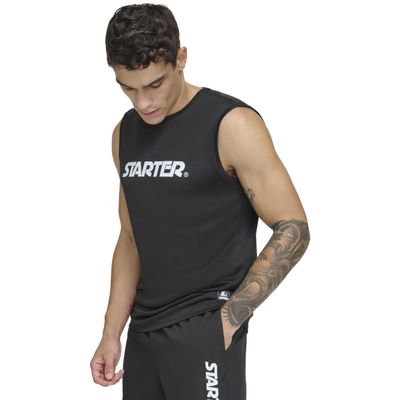 Starter Men's Quick Dry Sleeveless Lightweight UPF Active Top, Black, Small