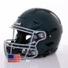 Riddell SpeedFlex Adult w/Light Gray SF-2BD Facemask + US Flag Decal (Forest Green Helmet, Small Helmet) - Green Gridiron view 3