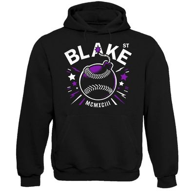 Xtreme Apparrel Blake St Baseball Colorado Men's Hoodie Sweatshirt for Baseball Fans (Black Hoodie, M)