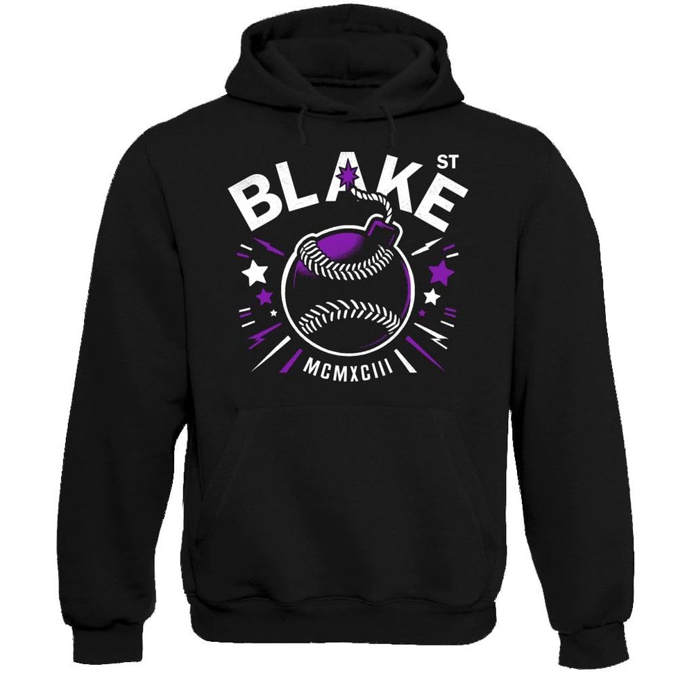 Xtreme Apparrel Blake St Baseball Colorado Men's Hoodie Sweatshirt for Baseball Fans (Black Hoodie, M)