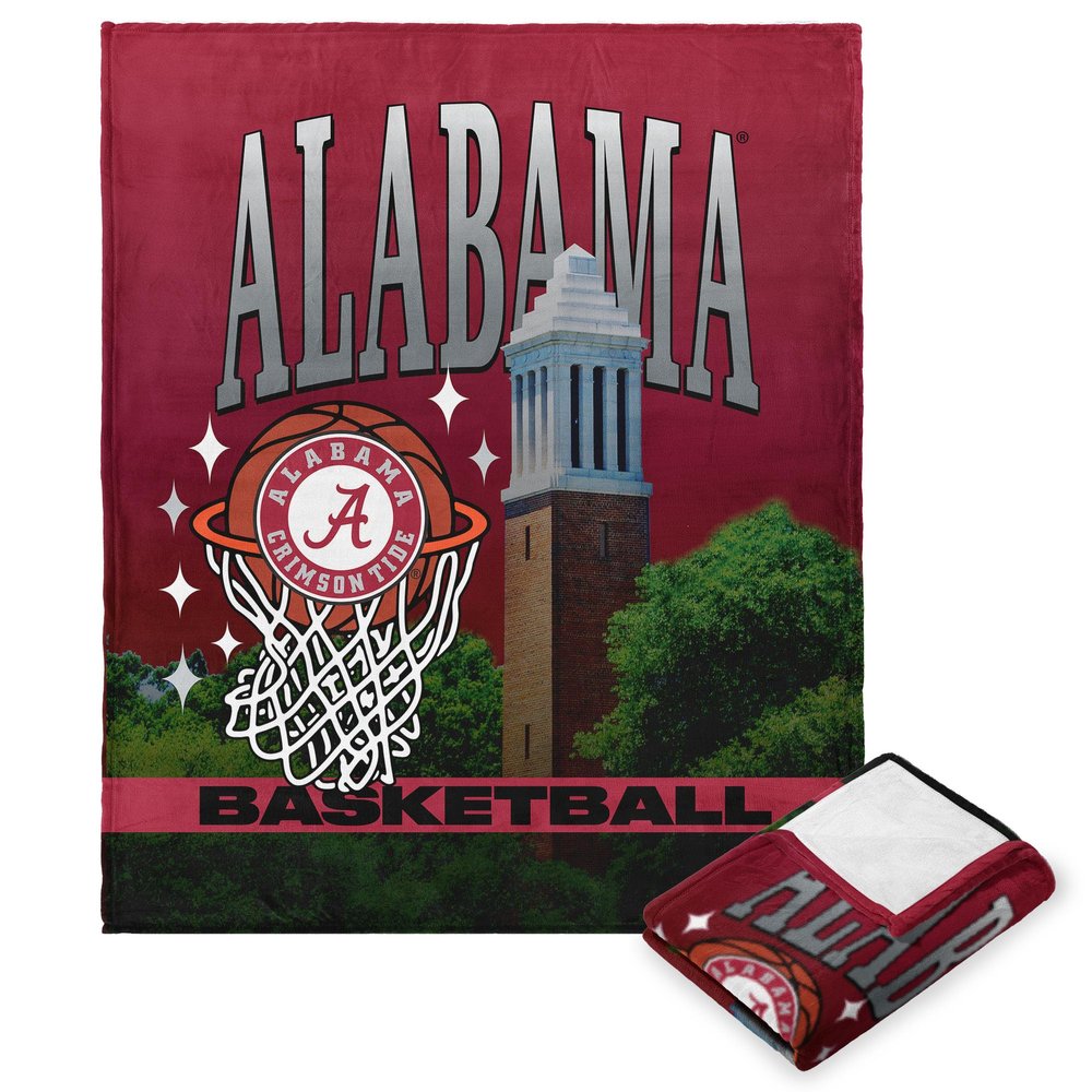 NORTHWEST NCAA Alabama Crimson Tide Silk Touch Throw Blanket, 50" x 60", Basketball Love