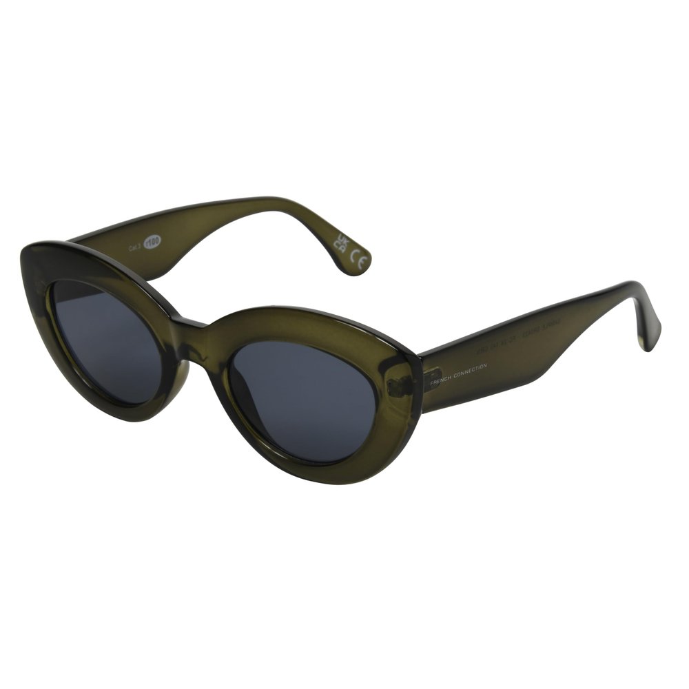 French Connection Women's Pixie Oval Sunglasses, Green, 49mm