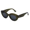 French Connection Women's Pixie Oval Sunglasses, Green, 49mm view 1