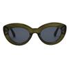 French Connection Women's Pixie Oval Sunglasses, Green, 49mm view 2