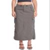 YMI Jeans Women's Midi Cargo Parachute Skirt, Olive, 03 view 1