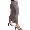 YMI Jeans Women's Midi Cargo Parachute Skirt, Olive, 03 view 3