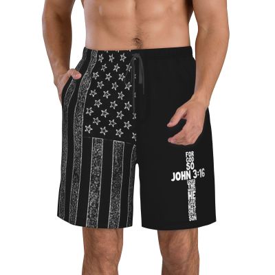 for God So Loved The World John 316 Christian Men's Swim Trunks Swim Shorts Running Shorts Men's Beach Shorts XXL White