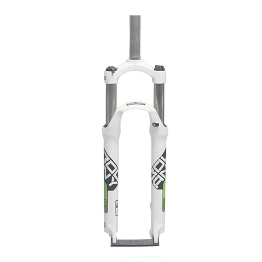 DHNCBGFZ 26/27.5/29 Bikes Front Fork Bikes Fork Aluminum Alloy Shock Front Suspension Fork Suspension Fork Steerer 100mm HL QR 9mm(White Green,26")