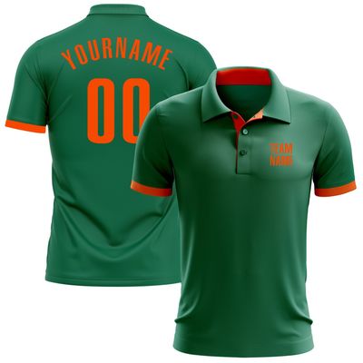 NineFit Basics Custom Darts Bowling Golf Polo Shirts for Men Women Youth, Green Orange Personalized Golf Shirts Printed Name Number Logo