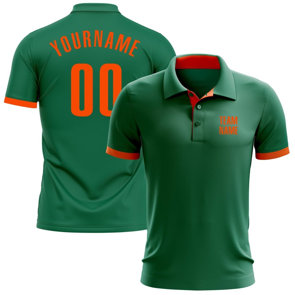 NineFit Basics Custom Darts Bowling Golf Polo Shirts for Men Women Youth, Green Orange Personalized Golf Shirts Printed Name Number Logo