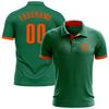 NineFit Basics Custom Darts Bowling Golf Polo Shirts for Men Women Youth, Green Orange Personalized Golf Shirts Printed Name Number Logo view 1