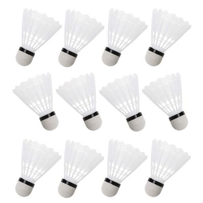 Yjcnelcr 12Pcs White Badminton Shuttlecocks Indoor Outdoor Gym Sports Accessories Badminton Net with Poles