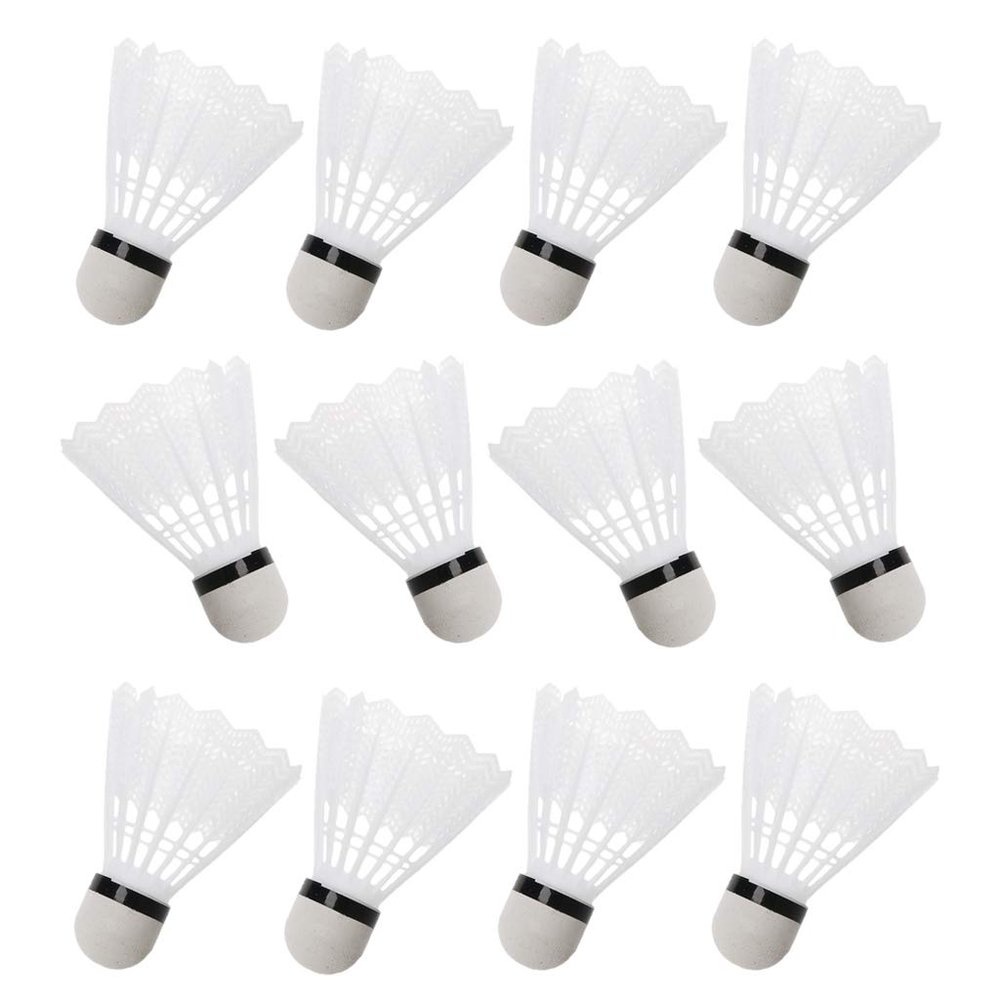 Yjcnelcr 12Pcs White Badminton Shuttlecocks Indoor Outdoor Gym Sports Accessories Badminton Net with Poles